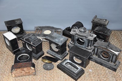 Lot 121 - A large group of slate clock cases of various...