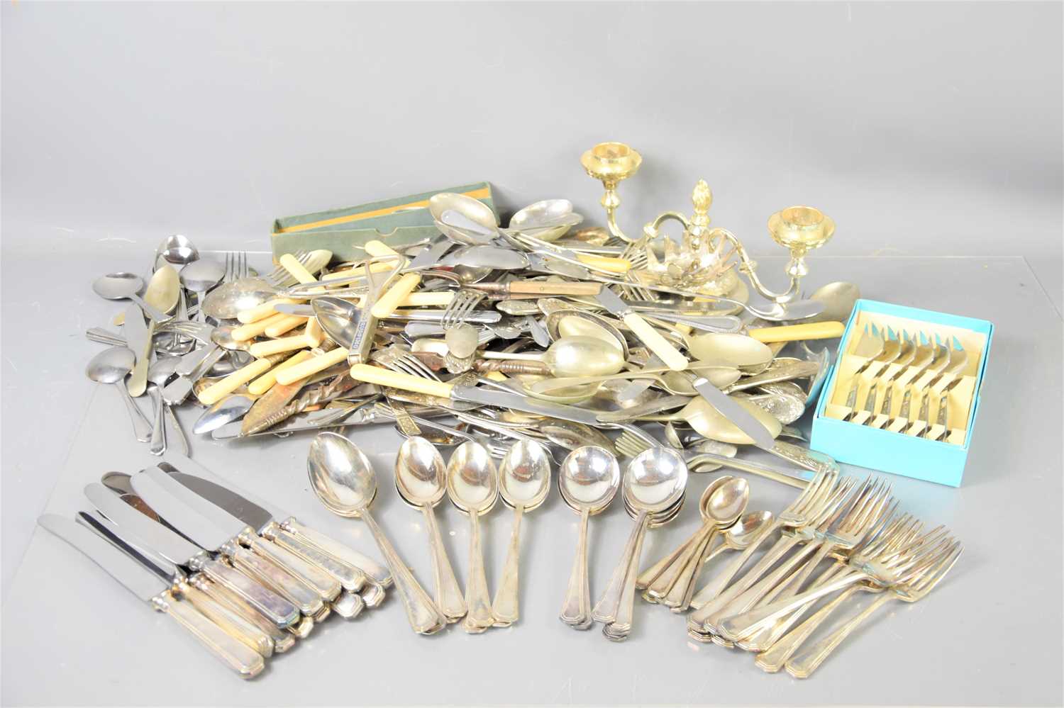 Lot 320 - A quantity of silver plated cutlery to include...
