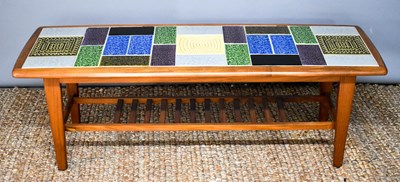 Lot 201A - A retro tiled top table, circa 1968, the...