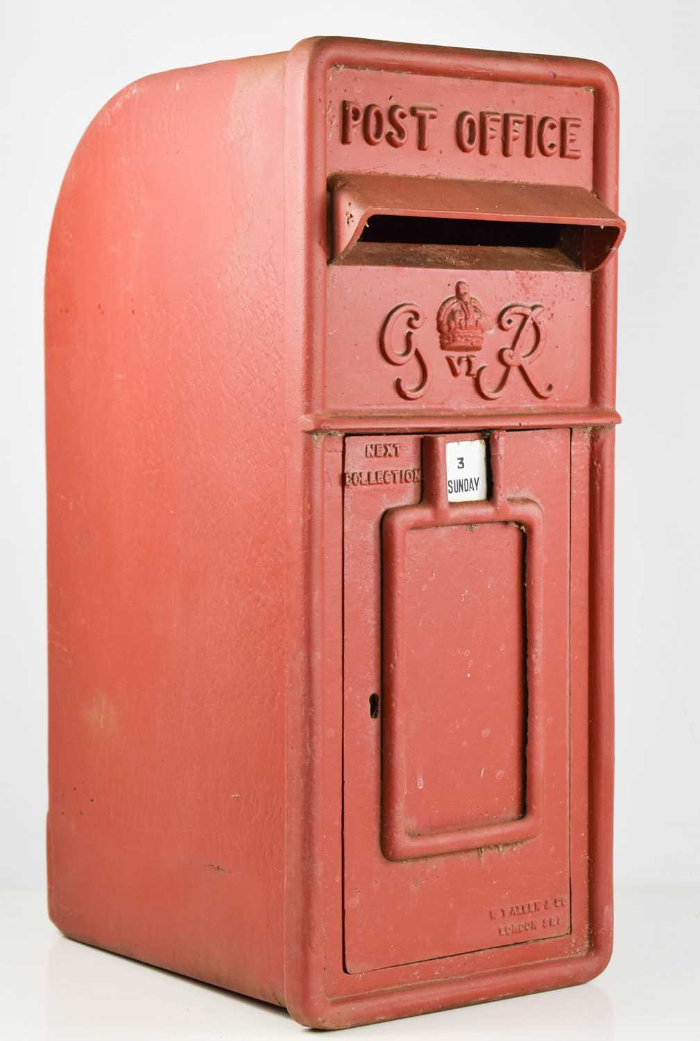 Lot 148 - A George VI GPO red pole-mounted cast iron...