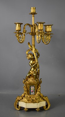 Lot 151 - A 19th century French ormolou candleabra, with...