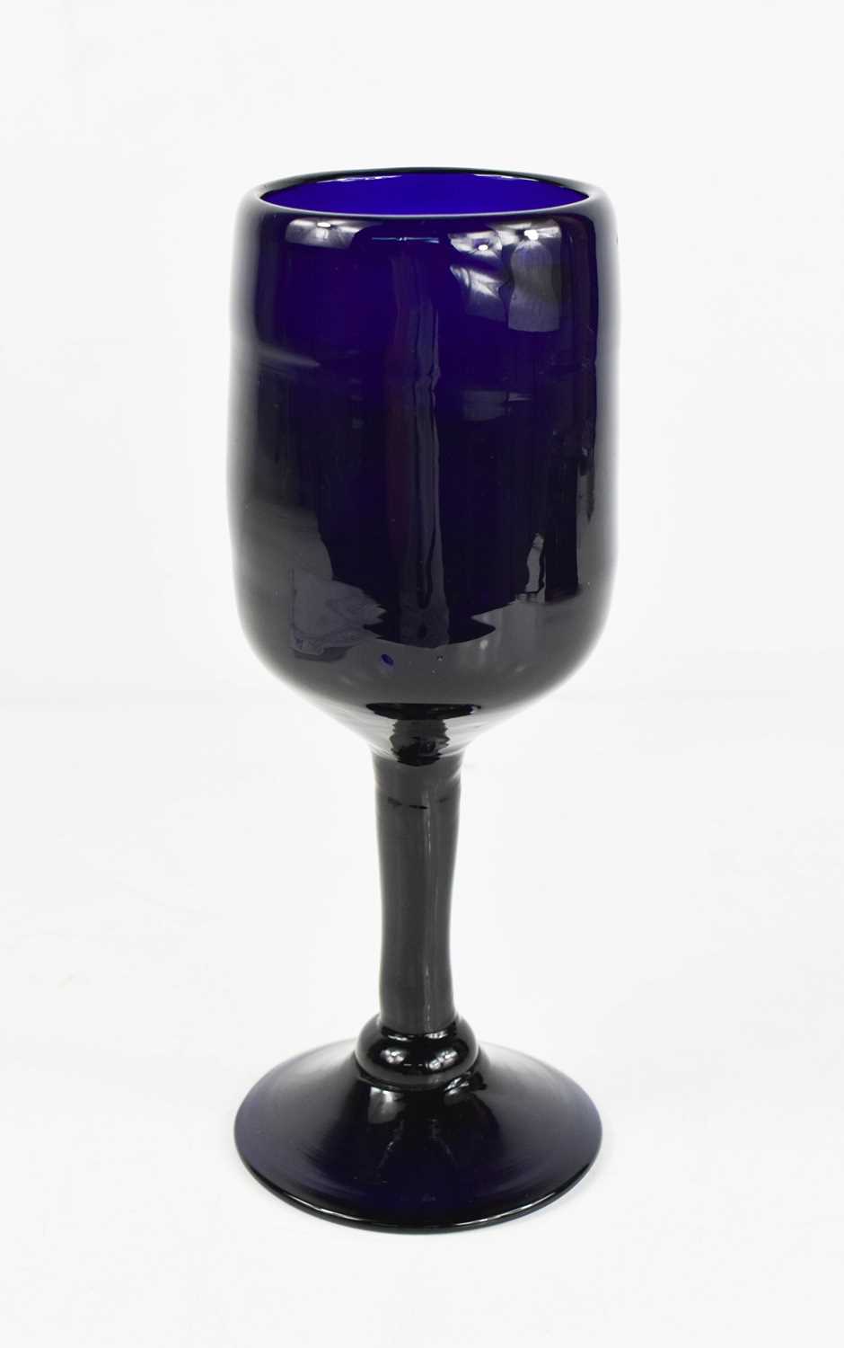 Lot 204 - A Bristol blue goblet, circa 1815, 22cms tall