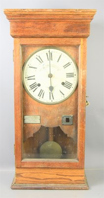 Lot 51 - A National Time Recorder Co Ltd oak cased wall-...