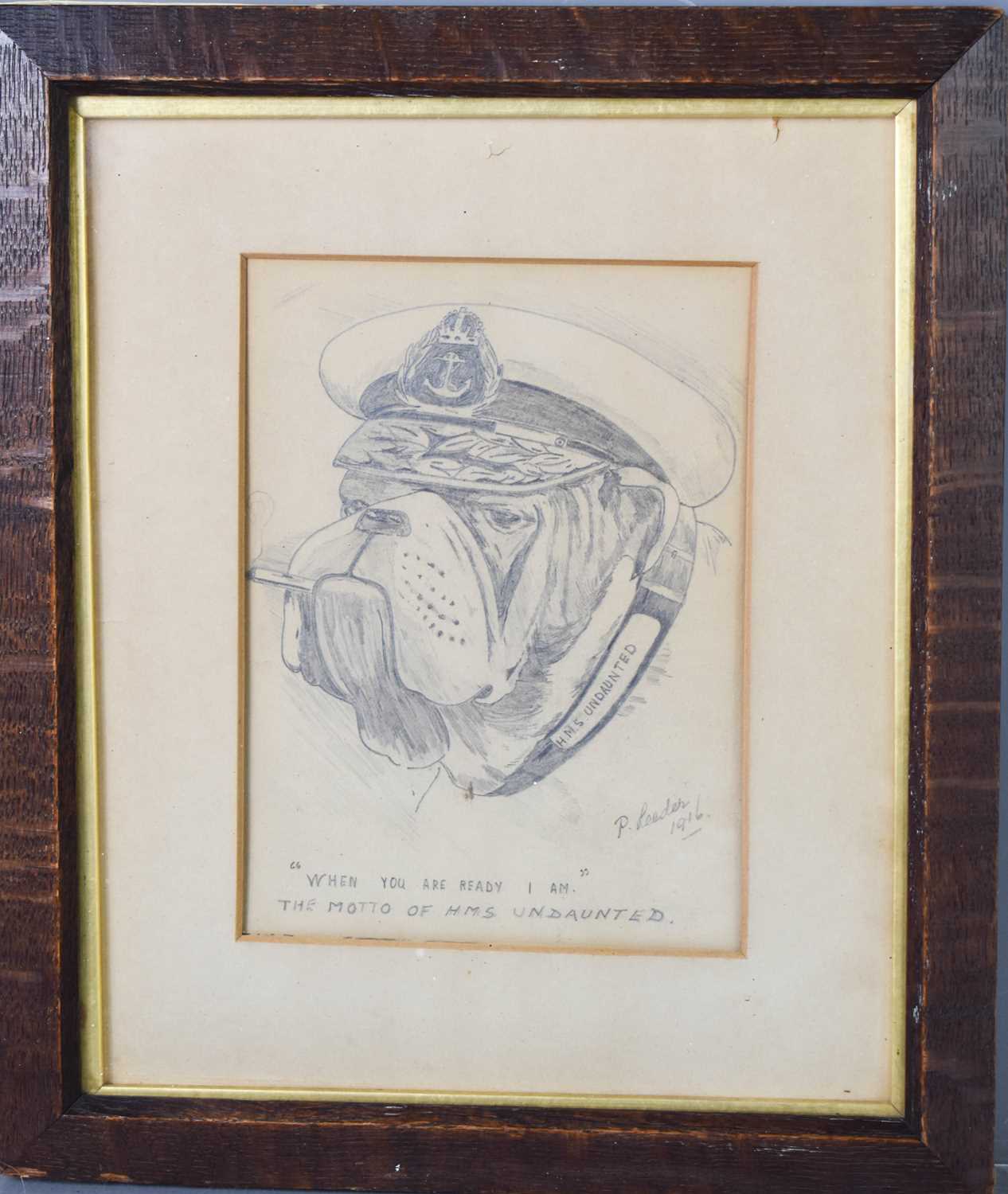 Lot 105 - A WWI period pencil sketch depicting British...