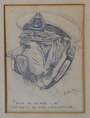 Lot 105 - A WWI period pencil sketch depicting British...