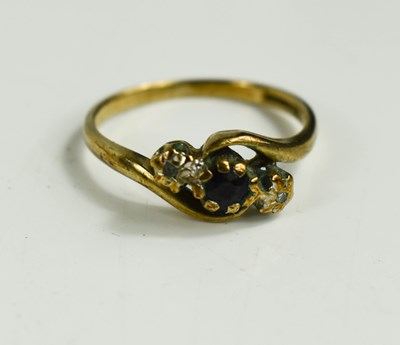 Lot 140 - A 9ct gold, dark stone, possibly jet, and...