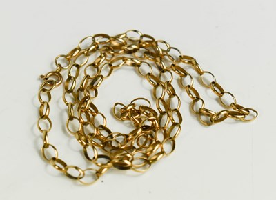 Lot 142 - An open link 9ct gold chain, 61cms long, 7.55g.