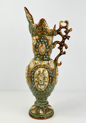 Lot 145 - A 19th century lead glazed majolica ewer in...