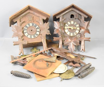 Lot 115 - Two Black Forest style cuckoo clocks, both a/f.