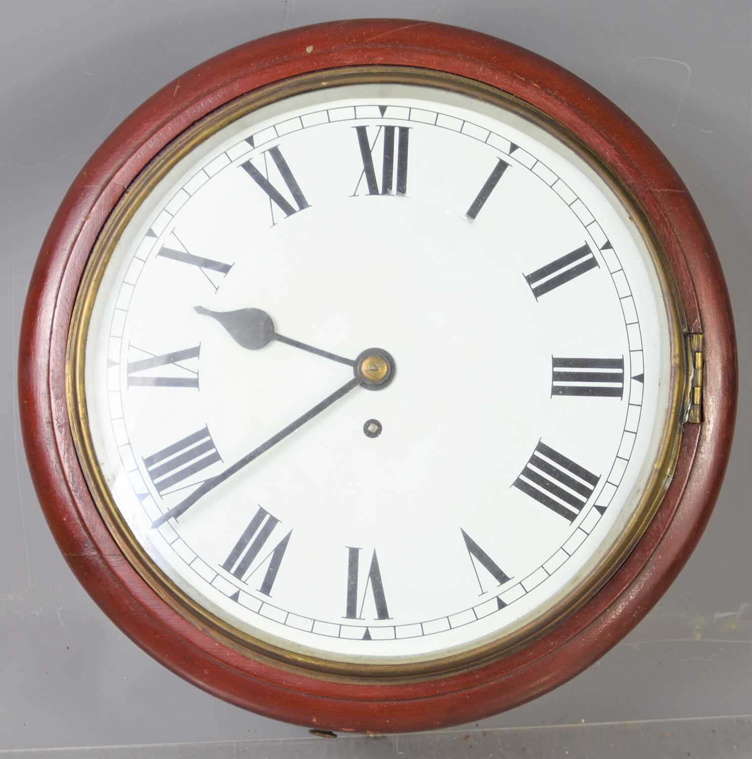 Lot 27 - A 19th century mahogany cased fusee wall clock,...