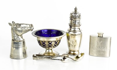 Lot 260 - A silver sugar caster of simple baluster form,...