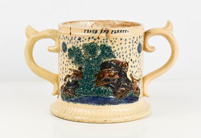 Lot 116A - A 19th century loving cup, with twin handles,...