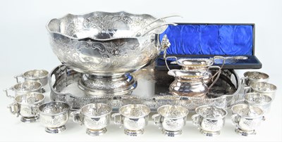 Lot 318 - A large silver plated Victorian style punch...