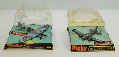 Lot 355 - Two Dinky Toys diecast models of a Hurricane...