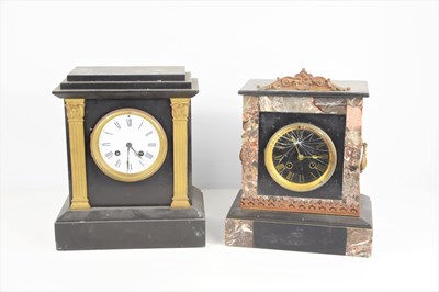 Lot 46 - A 19th century mantle clock, twin movement,...
