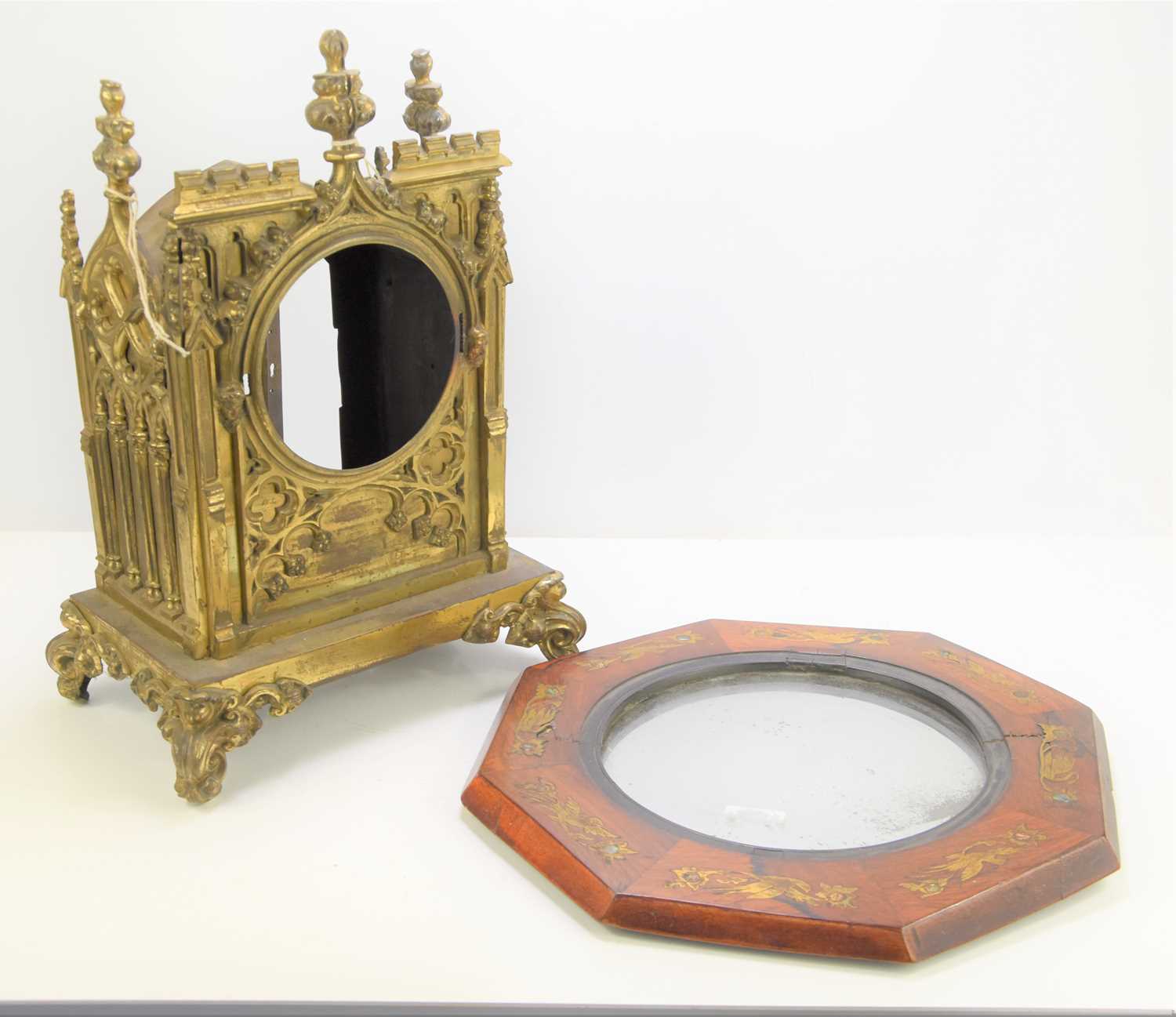 Lot 50 - A 19th century Gothic Revival mantle clock...