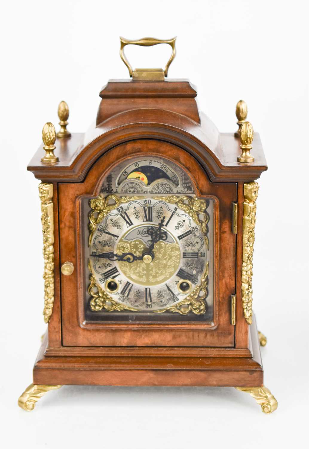 Lot 316 - A Warmink Wuba walnut cased mantle clock with...