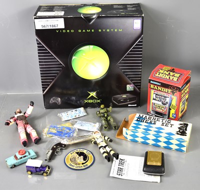 Lot 327 - A boxed original X-Box games console together...
