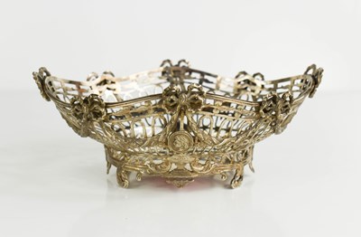 Lot 378 - A Dutch silver bon bon dish with pierced sides...