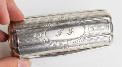 Lot 408 - A 19th century silver case of elongated oval...