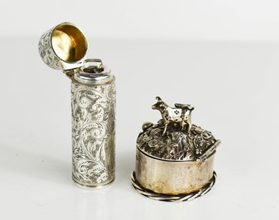 Lot 377 - A 19th century silver scent bottle holder...