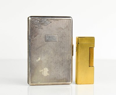 Lot 370 - A white metal cigarette case together with a...