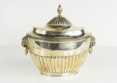 Lot 426 - A Regency silver caddy and cover of oval form,...