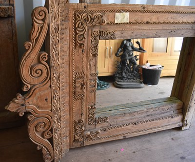 Lot 512 - A large wooden window frame, made into a...