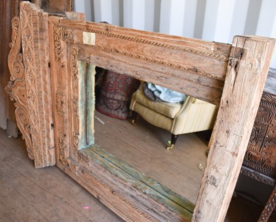 Lot 512 - A large wooden window frame, made into a...