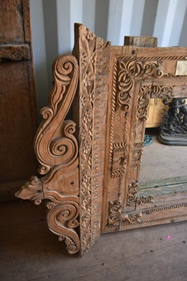 Lot 512 - A large wooden window frame, made into a...