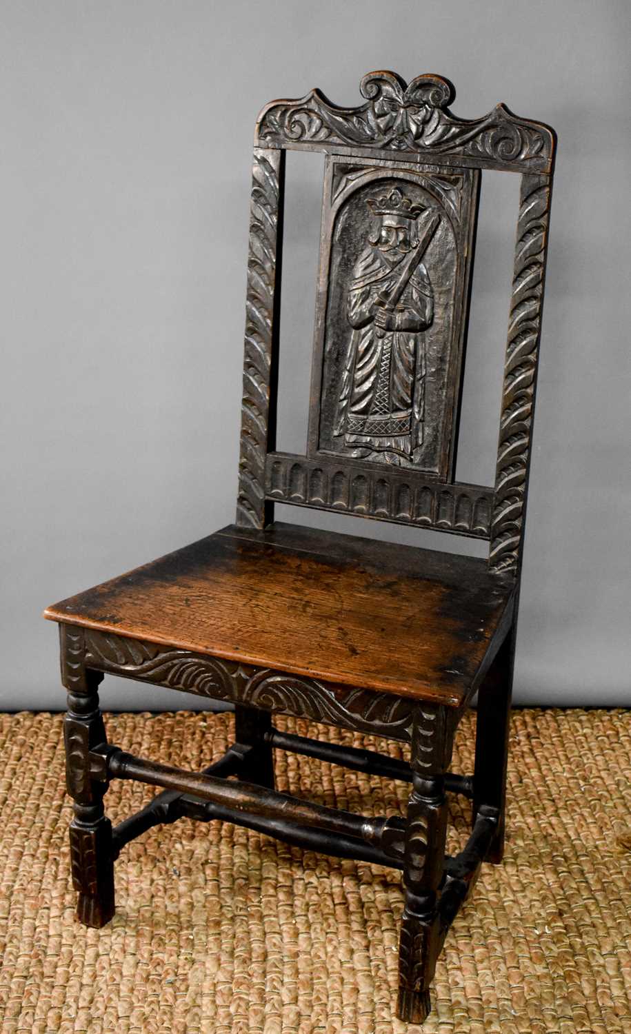 Lot 492 - A late 18th/early 19th century hall chair, the...