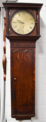 Lot 61 - A 19th century oak cased drop dial wall clock...