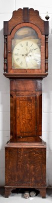Lot 62 - A 19th century oak and mahogany longcase clock,...