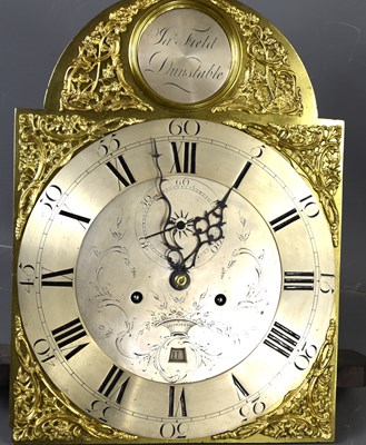 Lot 59 - A late 18th century longcase clock twin...