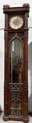 Lot 72 - An impressive Gothic revival Victorian clock,...
