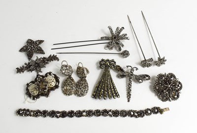 Lot 122 - A selection of Georgian and later marcasite...
