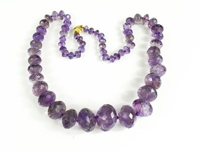 Lot 45 - A Victorian amethyst beaded necklace with 9ct...