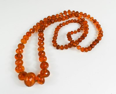 Lot 46 - A Victorian amber necklace with 9ct gold clasp,...