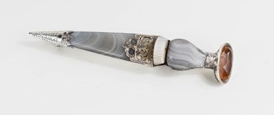Lot 69 - A 19th century silver Scottish dirk, inset...