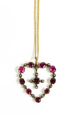 Lot 41 - A 19th century 9ct gold, pink ruby and diamond...