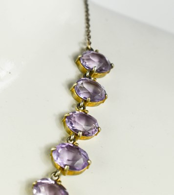 Lot 47 - A Georgian gilt metal and amethyst necklace,...
