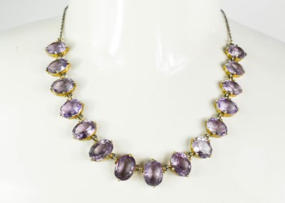 Lot 47 - A Georgian gilt metal and amethyst necklace,...