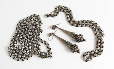 Lot 101 - A French white metal (Fr. silver) chain link...