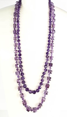 Lot 89 - Two late Victorian amethyst necklaces, one...