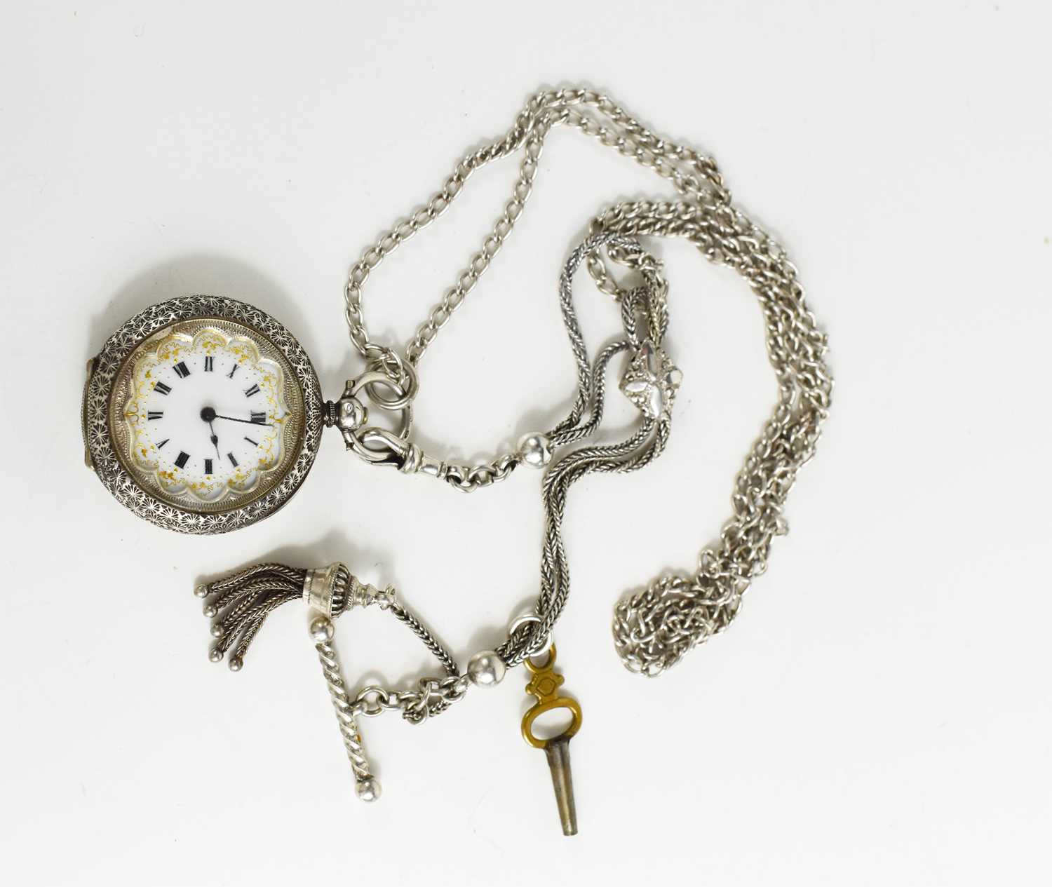 Lot 127 - A silver 19th century ladies pocket watch,...