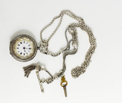 Lot 127 - A silver 19th century ladies pocket watch,...