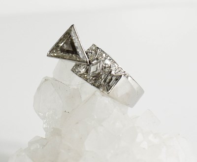 Lot 56 - A contemporary 18ct white gold and diamond...