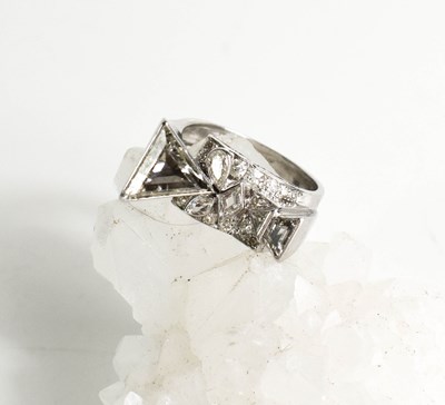 Lot 56 - A contemporary 18ct white gold and diamond...