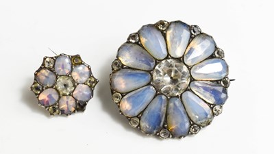 Lot 88 - Two 19th century silver, moonstone and paste...
