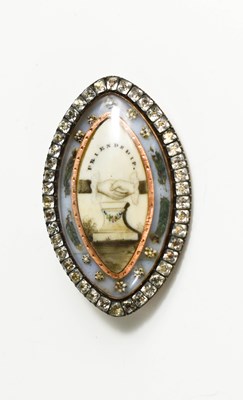 Lot 58 - A 19th century silver, gold and paste mourning...
